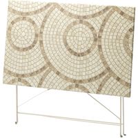 タカショー フォートダイニングテーブル モザイク調 オフホワイト GSTY-60TMSW（直送品）