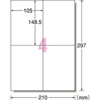 エーワン（A-one）ラベルシール 強粘着 表示・宛名ラベル プリンタ兼用 封筒 シール ステッカ― A4 4面  100シート 徳用 78504