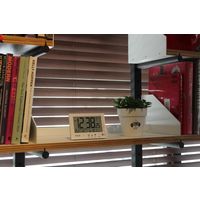 ノア精密 電波時計:エアサーチミチビキ T-727 WH-Z 1個 幅95×高さ142×奥行47mm ホワイト枠 置時計 カレンダー 温度計 湿度計