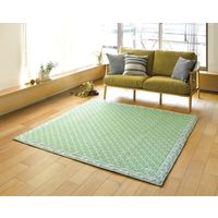 萩原 麻の葉キルトラグ ボタリラ 約幅1850×奥行1850mm グリーン 240613716 1枚（直送品）