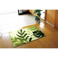 萩原 インテリアマット モンステラ 約幅450×奥行750mm グリーン 270047806 1枚（直送品）