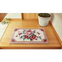 萩原 インテリアマット カレン 約幅450×奥行750mm ベージュ 270048604 1枚（直送品）