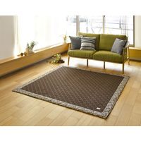 萩原 麻の葉キルトラグ ボタリラ 約幅1850×奥行2400mm ブラウン 240613724 1枚（直送品）