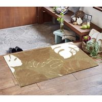 萩原 インテリアマット ステラ 約幅450×奥行750mm ベージュ 270049304 1枚（直送品）