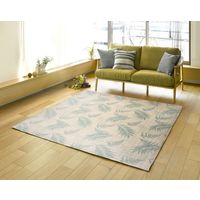 萩原 麻混キルトラグ アロハ 約幅1850×奥行1850mm ナチュラル 240613317 1枚（直送品）