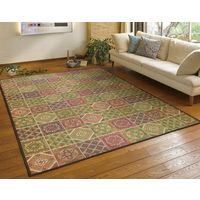 萩原 国産い草センターラグ（裏貼り） オーナメント 約幅1910×奥行2500mm 81938301 1枚（直送品）