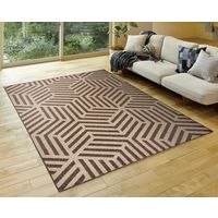 萩原 防汚撥水機能付きの国産ダイニングラグ マルシェ 約幅2200×奥行2500mm ブラウン 240612364 1枚（直送品）