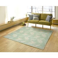 萩原 麻混キルトラグ アロハ 約幅1300×奥行1850mm グリーン 240613306 1枚（直送品）