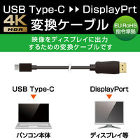 エレコム 変換ケーブル/Type-C-DisplayPort/2.0m/ブラック CAC-CDP20BK 1個