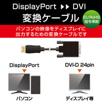 エレコム 変換ケーブル/DisplayPort-DVI/2.0m/ブラック CAC-DPDVI20BK 1個（直送品）