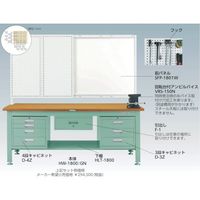 トラスコ中山 TRUSCO 中荷重作業台(1200kg)HW型 1800X900XH740 バイス付 グリーン色 HW-1809VRS 1台（直送品）