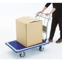 TRUSCO プレス製台車 ドンキーカート 折畳 915×615 ハンド式 ピン式4輪ストッパー付 制動ブレーキ付 301NJKHB4S（直送品）