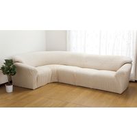 フィビアンテキスタイル タテ・ヨコ伸縮式ソファカバー(クレア)ブラウン 肘付き 3人掛用 6515620 1枚