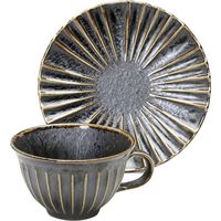 ブルーム 美濃焼 孔雀碗皿/ブラウン/碗）径10.5×高6cm皿）15.5cm/日本 60703 1セット（3客：1客入×3箱）（直送品）