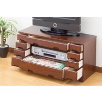 ファミリー・ライフ 引き出しいっぱいテレビボード 幅760×奥行300×高さ390mm ブラウン 03673 1台（直送品）
