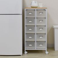 宮武製作所 キッチンストッカーワゴン 10杯 幅460×奥行365×高さ960mm ホワイト 9NA-KS10S 1台（直送品）