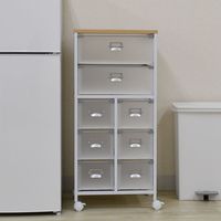 宮武製作所 キッチンストッカーワゴン 8杯 横タイプ 幅460×奥行365×高さ960mm ホワイト 9NA-KS6SW2 1台（直送品）