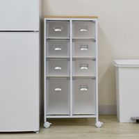 宮武製作所 キッチンストッカーワゴン 8杯 縦タイプ 幅約460×奥行約365×高さ約960mm ホワイト 9NA-KS6SM2 1台（直送品）