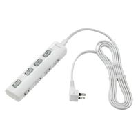 朝日電器 LEDランプ スイッチ付タップ4P2m横 WLS-LY42EB(W) 1個 62-8562-55（直送品）