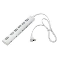 朝日電器 LEDランプ スイッチ付タップ6P1m横 WLS-LY61EB(W) 1個 62-8562-57（直送品）