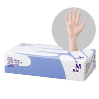 アスクル　プラスチックグローブ　粉なし（パウダーフリー）　Mサイズ　1ケース（2000枚：100枚入×20箱） オリジナル