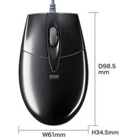 サンワサプライ 有線ブルーLEDマウス(USB-PS/2変換アダプタ付き) MA-BL3UPBKN 1個