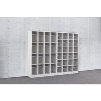 【車上渡し】アール・エフ・ヤマカワ オープンシューズボックス 4列4段 中棚付 幅1000×奥行330×高さ1590mm ホワイトグレー 1台（直送品）