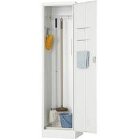 【車上渡し】アール・エフ・ヤマカワ 掃除用具入れ 片開き 幅455×奥行515×高さ1790mm ホワイトグレー 1台（直送品）