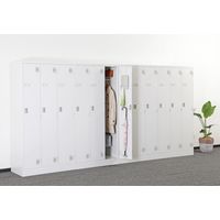 【車上渡し】アール・エフ・ヤマカワ スタンダードロッカー 4人用 シリンダー錠 幅900×奥行515×高さ1790mm ホワイトグレー 1台（直送品）