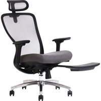 【軒先渡し】関家具 AiDen（アイデン） A04-L オットマン オフィスチェア ブラック×グレー×ブラック 351177 1脚（直送品）