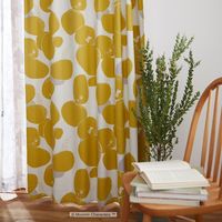 スミノエ MOOMIN セミオーダー カーテン ロックパターン 2800×1050mm イエロー 1セット(2枚入)（直送品）