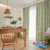 スミノエ MOOMIN セミオーダー カーテン コバナドレープ 1200×1400mm グリーン 1セット(2枚入)（直送品）