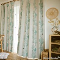 スミノエ MOOMIN セミオーダー カーテン プートドレープ 2800×1300mm ライトブルーグリーン 1セット(2枚入)（直送品）