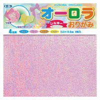 トーヨー オーロラおりがみ 4色 15×15cm シルキー 007014 1セット（24枚：8枚×3）
