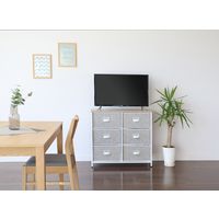 ICHIBA セラミック風チェスト 3D 幅810×奥行310×高さ740mm ホワイト K-3586WH 1台（直送品）