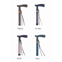 調節式折りたたみ杖まぁべんり　無地　小　TY126F=815-PK　ピンク 4519856004859 1本 日進医療器（直送品）