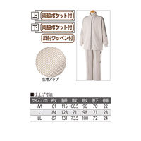 ケアファッション ブリスターフルジップ上下スーツ　98042-13　ネイビー　LL 4580625305453 1枚（直送品）