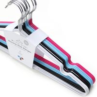 トレードワン ノンスリップスリムハンガー12P:ホワイト、ブラック、ブルー、レッド 30596 1セット(8個)（直送品）