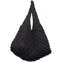 しわくちゃエコバッグBK：ブラック 90055 12個 トレードワン（直送品）