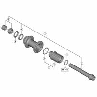 シマノ Y3F598010 FHーR7070 ハブ軸組立品 玉間142mm 1個（直送品）