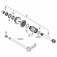 シマノ Y3TH98010 ハブ軸組立品 1個（直送品）