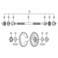 シマノ Y23T98010 ハブ軸組立品 (軸長142mm/ 玉間100mm) 1個（直送品）