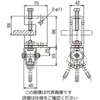 ネグロス電工 吊りボルト斜め支持金具 HBTS1W3 1個（直送品）