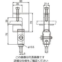 ネグロス電工 吊り金具 溶融亜鉛 ZHB1FN 1個（直送品）