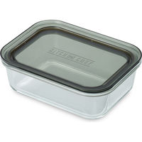 アイリスオーヤマ 耐熱ガラス容器 8点セット クリアブラック TGS-8S 1セット(8点入)（直送品）