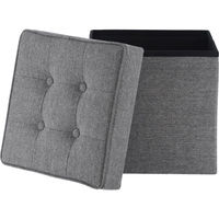 不二貿易 ディノ ボックススツール ヘリンボーン 幅380×奥行380×高さ400mm グレー 85848 1セット(2台入)（直送品）