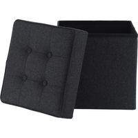 不二貿易 ディノ ボックススツール ヘリンボーン 幅380×奥行380×高さ400mm ブラック 85849 1セット(2台入)（直送品）