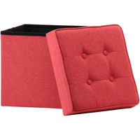 不二貿易 ディノ ボックススツール 幅380×奥行380×高さ400mm レッド 85850 1セット(2台入)（直送品）