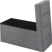 不二貿易 ディノ トランクベンチ ヘリンボーン 幅760×奥行380×高さ400mm グレー 85888 1セット(2台入)（直送品）