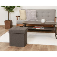 不二貿易 ディノ ボックススツール 幅380×奥行380×高さ400mm ブラウン 85853 1セット(2台入)（直送品）